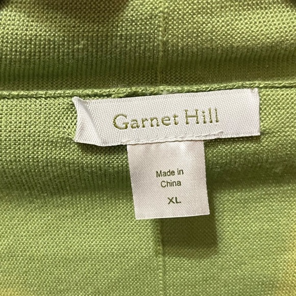 Garnet Hill Open Front Cardigan Sweater Half/Quarter Length Sleeves Size XL - Picture 2 of 9